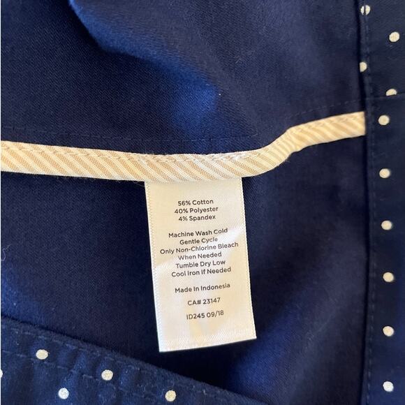 Talbots Polka Dot Utility Field Jacket Size XL Navy Blue Snap Cinch Waist NWT - Picture 5 of 7